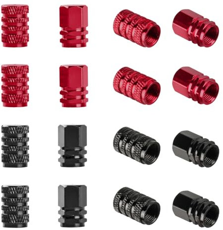 16 Pcs Aluminum Tyre Valve Caps - Universal Metal Dust Caps for Car, Truck, Motorcycles, SUV, and Bikes - Tire Valve Stem Covers