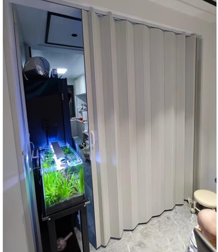 CHZDPP Teleskop-Falttüren PVC-Akkordeontür, Innen-Falttüren für Raumteiler mit Zubehör, Raumteiler Schiebetür für Wohnzimmer Küche Schrank Toiletten(52x90in(132x229cm))