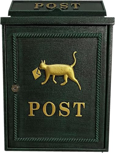 Boîte aux lettres murale – Boîte aux lettres murale – Boîte aux lettres en fonte d'aluminium antirouille avec fente pour courrier raisonnable, boîte aux lettres architecturale de jardin résidentiel