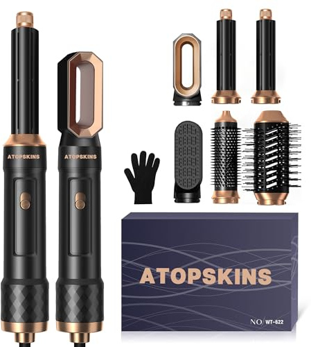 Pro Air Styler 6 in 1 Hairstyler Set,Magic Styler New Upgrade 60000RPM Hair Dryer Brush,Left&Right Magic Hair Curler,Curl, Straighten, Wavy, Smooth, Multi-Styler All in one, 3 Temps Setting, Black