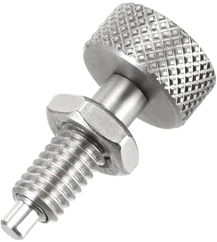 PATIKIL Spring Plunger with Knurled Handle, M6x1 Spring Return Knob Plunger 304 Stainless Steel Retractable Coarse Thread Index Plunger for Industrial Equipment