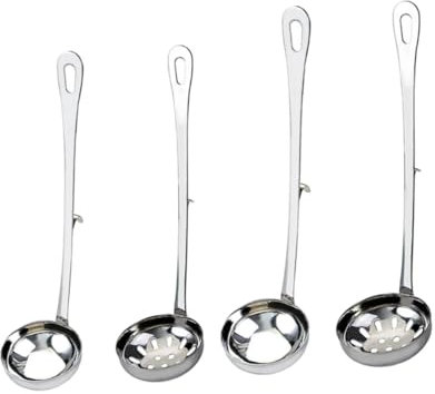 CHICAMPERA 4pezzi Cucchiai in Acciaio Resistente Per Filtrare Olio Scolapasta Per Pentole Calde Cucchiaio Da Servire Scolapasta Per Cibo Cucchiai Robusti e Resistenti