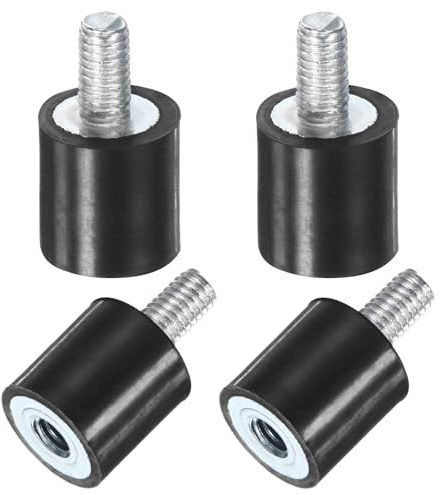 M METERXITY 4er-Pack Gummi-Aufhängungen D8mmxH8mm Männlich/Weiblich Vibrationsdämpfer Zylindrische Stoßdämpfer Mit M3 x 6mm Gewindebolzen Für Luftkompressor/Auto/Pumpe/Boot/Garagenmotor