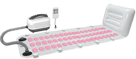 Portable Spa Bubble Bath Massager - Bubble Massage Bath Mat for Bathtub,74 Air Jets with Remote Control, 6 Speed Settings & Non-Slip Suction Cups, Includes Inflatable Pillow for Spa Relaxation (Pink)