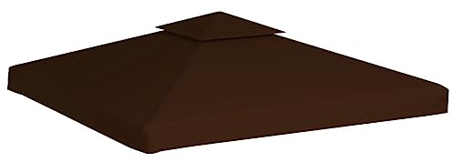Bâche de toit pour tonnelle, avec conduit de cheminée, 310 g/m², 3 x 3 m, marron, 100 % polyester, résistant aux intempéries et durable, pour cadre de tonnelle, idéale pour le jardin et la terrasse
