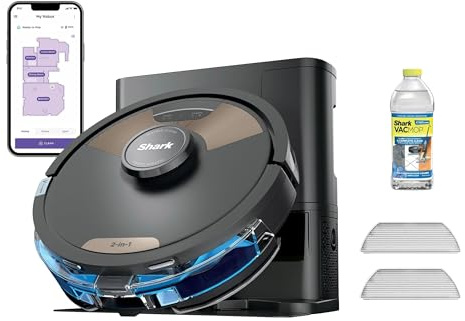 Shark Matrix Plus 2-in-1 Robot Vacuum & Sonic Mop, Home Mapping, HEPA Bagless Self Empty Base with 30-Day Capacity, CleanEdge, for Pet Hair, WiFi, UR2650WS (Renewed)