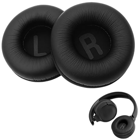 1 Paire Coussinets d'oreille Coussins en Mousse Compatible avec Casque JBL Tune570BT/Tune520BT/Tune510BT/T500BT/T450BT/JBL JR300BT/JR300/JR310BT/JR310, Confortables Coussins d'oreille, Noir