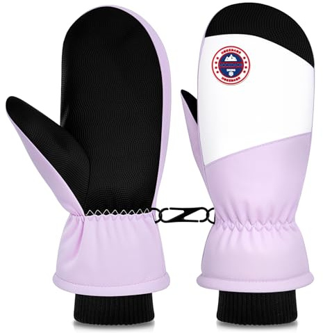 GLGHMH Winter Ski Mittens Waterproof Snowboard Gloves (violet)