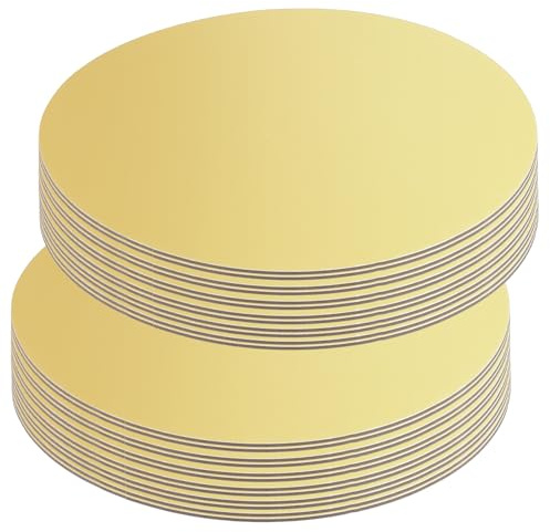LEXININ 20 Pcs 12 Inch/30cm Round Gold Cake Card Board, 2mm Golden Cake Circle Base for Wedding Party Birthday