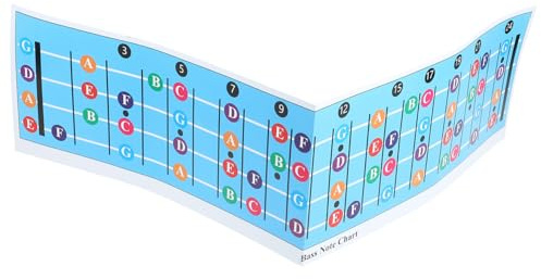 Beaupretty Bass in Blau Akkorddiagramm für Anfänger Beschichtetem Papier Hilfreiches Lernposter als Praktisches Zubehör für Musiktheorie und Bassgitarristen