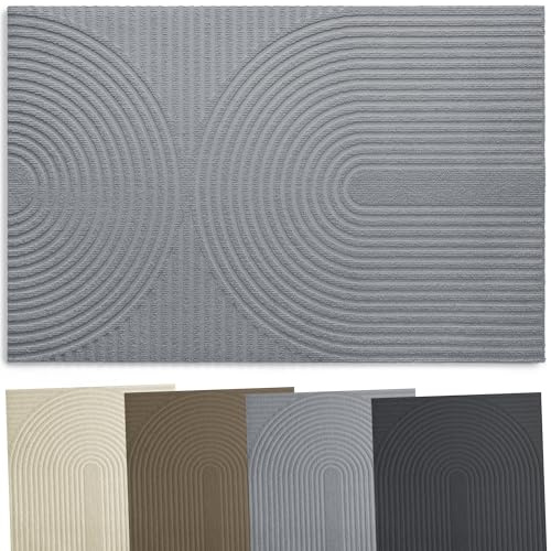 Zenacasa - Entrématta för inomhus och utomhusbruk 50x80 cm - Halkfri och absorberande entrématta, Oeko-Tex-certifierad - Fångar smuts och fukt - Maskintvättbar - Regnbågsmönster - Grå