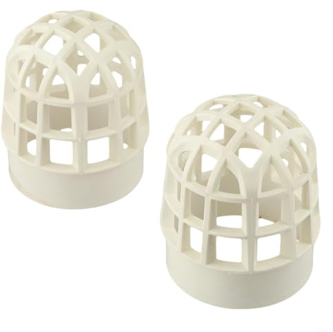 Niceminiwall Paquete de 2 cubiertas de ventilación de PVC con tapa de filtro de malla transpirable para protector de conducto de aire, sistema de drenaje blanco, resistente a ácidos y álcalis (para 75