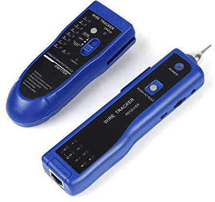 ZJchao Tester per Cavi LAN Portatile e Strumento di Ricerca Cavi per Test di Rete Ethernet Rilevamento Rapido della con Supporto RJ45, Blu (BLUE)