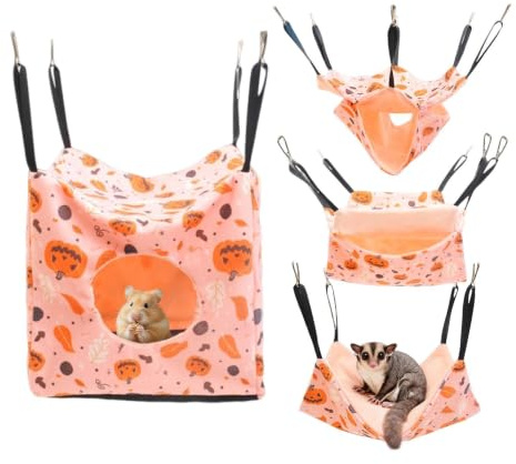 Hängmattor För Smådjur 4-Pack Med Halloween Hus Kan Hängas Och Har | Illersäng Inhägnader, habitat, hörn, inomhus användning, , sovrummet, och