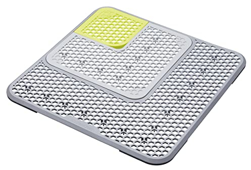 KitchenCraft Matta För Diskho, 30,3 x 30,3 x 0,3 cm, Plast, 3 Delar, Grå/Grön, KCINSINKMAT