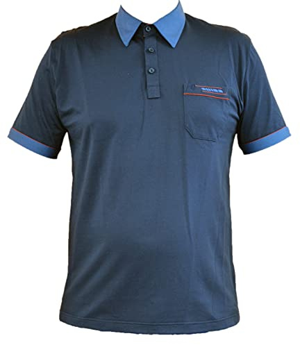 Gabicci Herren Poloshirt aus Jersey, Kontrastkragen und Bündchen (G00X62), navy, S