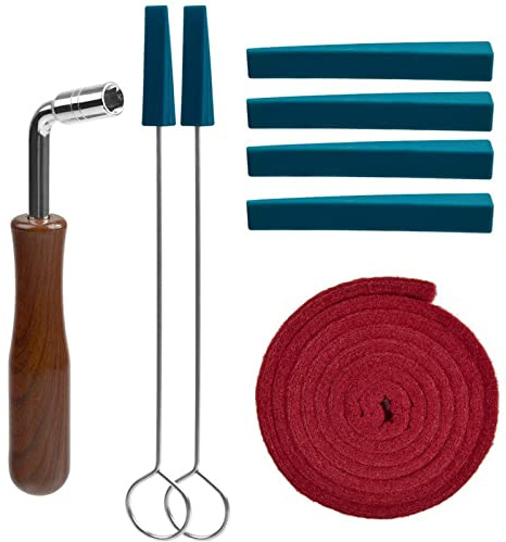 CUGLB Klavier-Stimmset, professionelles Klavier-Stimmgerät-Set inklusive Stimmschlüssel, Hammer, Temperamentstreifen, Stummschaltung, DIY-Befestigungsset (8 Stück in Packung)