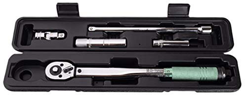 KS Tools Juego de Caja de Herramientas de Llave Dinamométrica Unidad Cuadrada de 3/8 Pulgadas 5-60 NM con Enchufe de Bujía de 14/16 cm y Varilla de Extensión de 20 cm y Junta Universal de 3/8