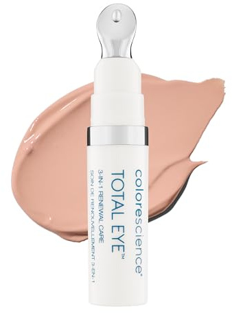 Colorescience Total Eye 3-in-1 Renewal Therapy SPF 35, Broad Spectrum UVA/UVB, Clinically Proven Color Correction & Brightening, Cooling Applicator for Puffiness, Fair