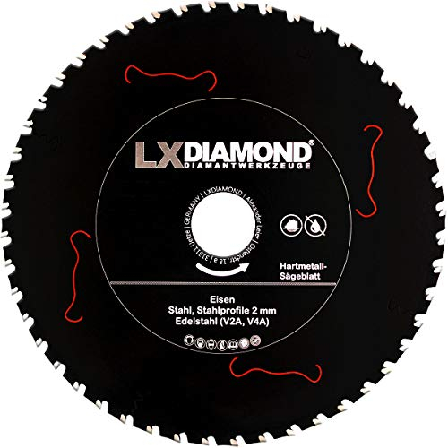 LXDIAMOND Hartmetall Sägeblatt 190mm x 30,0mm Z48 für Eisen Stahl Edelstahl V2A V4A Stahlprofile Bleche Stahl Kreissägeblatt passend für Kappsägen Handkreissägen Metall-Trennsägen Tischsägen 190x30