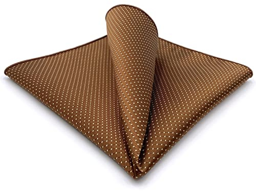 S&W SHLAX&WING Pocket Squares for Men Brown Copper with White Dots