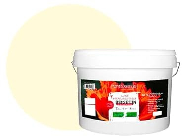 Pintura natural ecológica interior exterior de satén Natura – 10 l/130 m² [Clase energética A+], beige lino