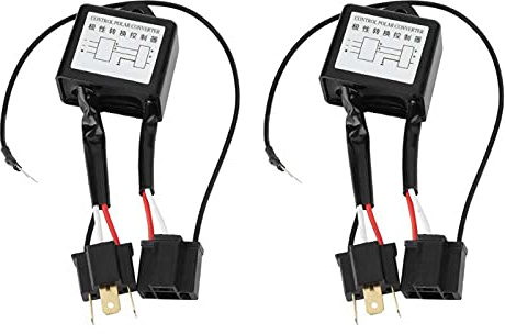 BOROCO Polaritätskonverter für H4, 2 Stück LED Umrüst Adapter Kabel mit Polaritätsumkehr, Fehlercode-Löscher und Störschutz für Xenon Nachrüstung