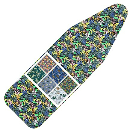 Ironing Board Cover and Pad Standard Size 15 x 54,3 Pairs of Hook and Loop Fastener Straps,Elastic Edges,2 Layers Ironing Board Cover with Thick Padding (C Pattern)