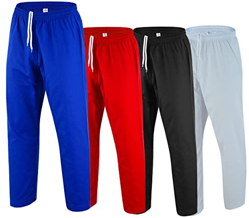 Regular Karate Pants 8oz Light Weight for MMA Martial Arts Kids Adults Unisex Blue