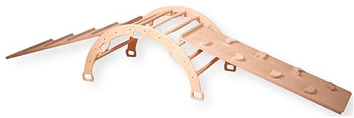 Klein Kletterbogen | Montessori Klein Kletterbogen | Bogen Wippe mit Kissen oder Rampe | | Montessori Kletterbogen Holz | Kletterbogen für Kletterspiel (Klein Bogen & Zwei Rampen)