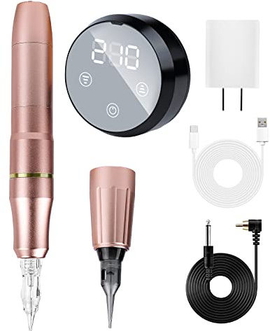 MOKOHOA Permanentes Make up Machine Set Gerät,Pmu Maschine Set mit MCU Touch Screen und Hochauflösende LED-Digitalanzeige, 2 Stück Verschiedene Drehgriffe für Eyebrow Eyeliner Lippen MTS