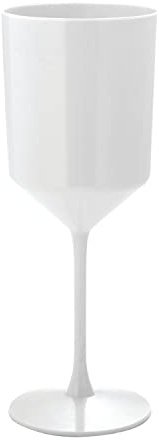 LUXE PARTY 24 Pack Disposable Wine Glasses | 11oz. | Premium Plastic | One Piece |Goblets | Parties | Weddings | White