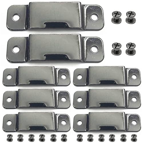 8PCS Small Metal Tape Measure Holder Clip Measuring Tape Belt Holder Occidental Measure Holster with Rivets for Drill Leather Pocket Tool, Black