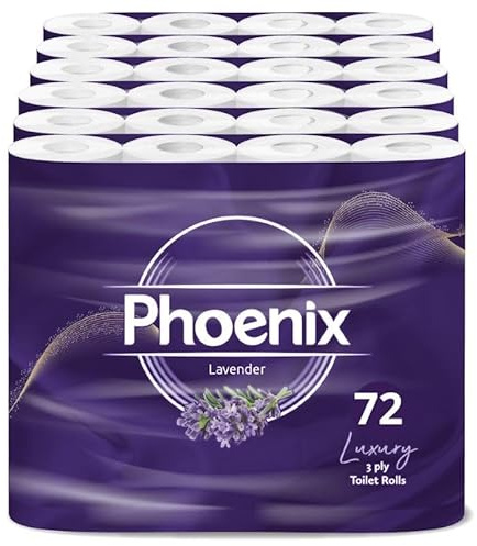 Phoenix Soft Quilted 3 Ply Toilet Paper 72 Rolls Lavender Scent