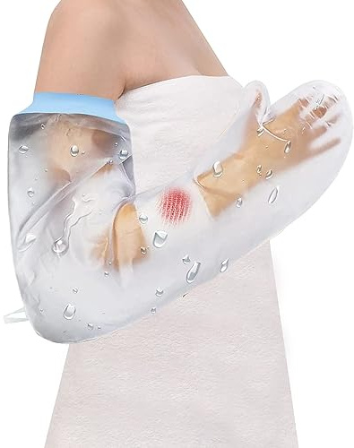 CureSquad Adult Reusable and Waterproof Long Arm Cast Cover for Shower | Wound Bandage Cast Protector with Medical Grade Skin-friendly Silicone, Suitable for Shower After Surgery