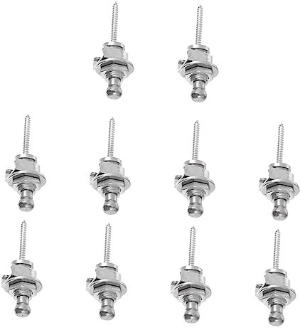 Toyvian 10stücke Gitarrengurtknöpfe Sichere Halterungen Für Gitarren Und Bässe Schnelles Anbringen Und Lösen Design Silber