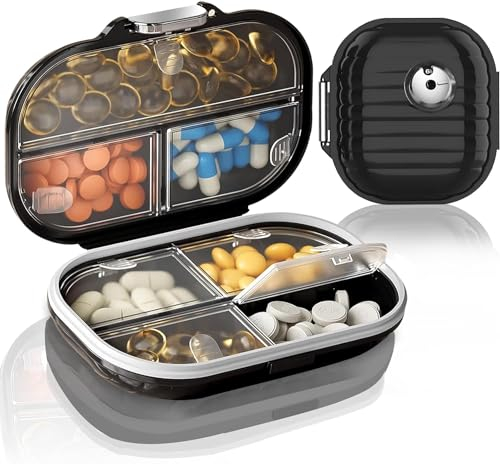 Ptyism 2 Stück Pillendose für Unterwegs（Groß + Klein）Tablettenbox 7 tage für unterwegs丨Reise Pillenbox，Pill Organizer Travel Für Reise und Tägliches Gebrauch usw
