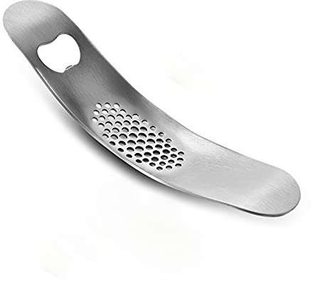 ISCBAFYX Hachoir Coupe-légumes Presse-ail à Bascule avec ouvre-Bouteille, broyeur à ail en Acier Inoxydable, Presse-ail à Bascule, Accessoires de Cuisine