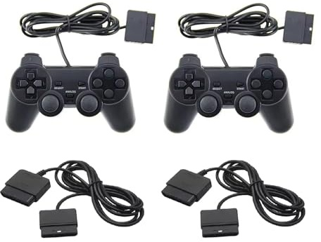 Set di accessori 2 cavi di estensione 2 controller per Playsation 2 PS2 Controller Analog Gamepad Extension