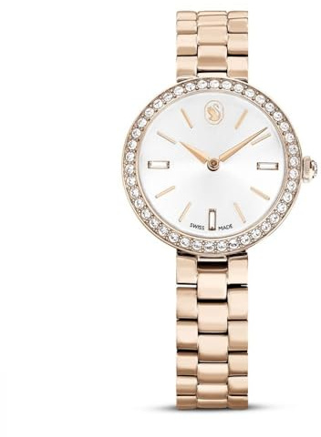 Swarovski Certa klocka, schweizisk tillverkad, metallarmband, guldton, champagneguldfärgad finish