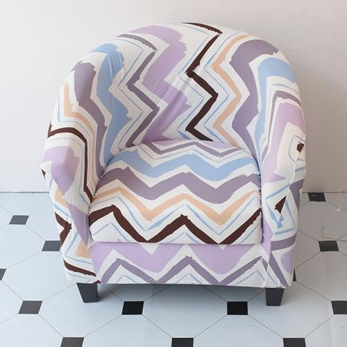 Surwin Sesselbezug Sesselschoner mit Elastisch Stretch Husse, Farbige Diamanten Sesselüberwurf Universal Chair Schonbezug Sofabezug für Clubsessel Lounge & Cocktailsessel (Welle)