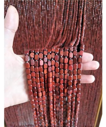 LRYELWA Türvorhang Perlenvorhang Bambusvorhang Raumteiler Dekorative Vorhänge Fadengardine für Schlafzimmer Wohnzimmer Türen Fenster,Mit Zubehör,Breite x Höhe (Red,121 Strands 120cm x 200cm)