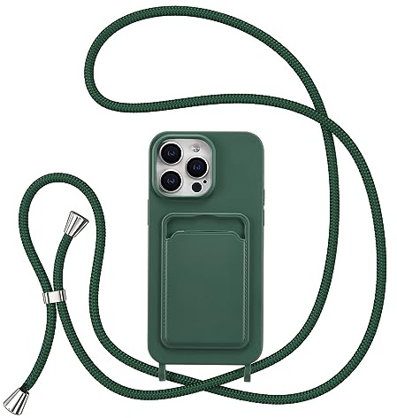 ZTOFERA Crossbody Case with Card Holder for iPhone 13 Pro, Dark Green