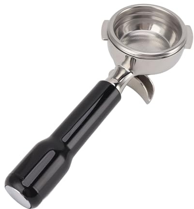Portafiltro a Doppio Beccuccio da 58 Mm, Portafiltro Staccabile in Acciaio Inossidabile con 2 Orecchie, Estrazione Uniforme, Portafiltro caffè per la Sostituzione della (BLACK)