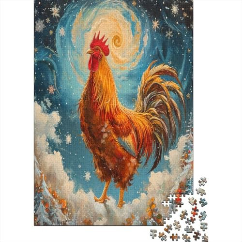 Puzzles Mächtiger Hahn Klassische Puzzles Erwachsene Puzzles Tiers Clevere Rätsel Puzzle 1000 Teile Herausforderndes Geschicklichkeitsspiel Für Erwachsene 1000pcs (75x50cm)