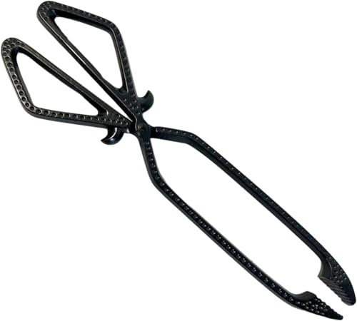 Premium Heavy-Duty Cast-Iron Log and Coal Tongs for Fireside, Fireplace, Chimenea, Firepit, Pizza Oven, Indoor and Outdoor Fire - Poker and Burner Tongues