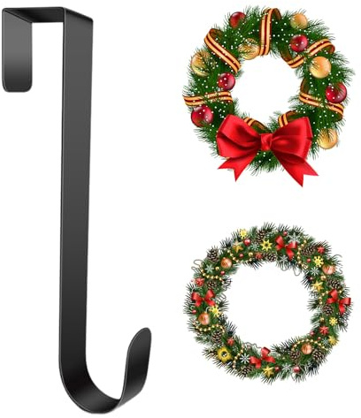 Christmas Wreath Hangers Metal Wreath Hook Over The Door Wreaths Hanger Hanging Hook,Reef Hooks for Front Door