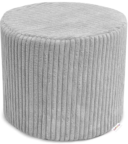 Linodino® Knuffelpouf – Spielsofa Add-on I Spieltisch & Kinderhocker & Baustein in einem I Modul-Erweiterung für kreative Spielwelten im Kinderzimmer I Elefanten Grau