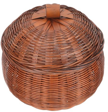 Veemoon Convenient Wooden Storage Basket Mit Deckel Multifunktionale Aufbewahrung Für Eier Und Obst Praktischer Eierhalter Für Kühlschrank Und Essbereich Robustes Und Stilvolles Design
