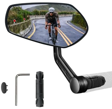Homieway Cykelspegel, HD-cykelspegel för elcykel, reptålig glaslins, cykel, backspegel, styre, backspegel, cykelspegel för styre, vänster/höger universell (14–20 mm)